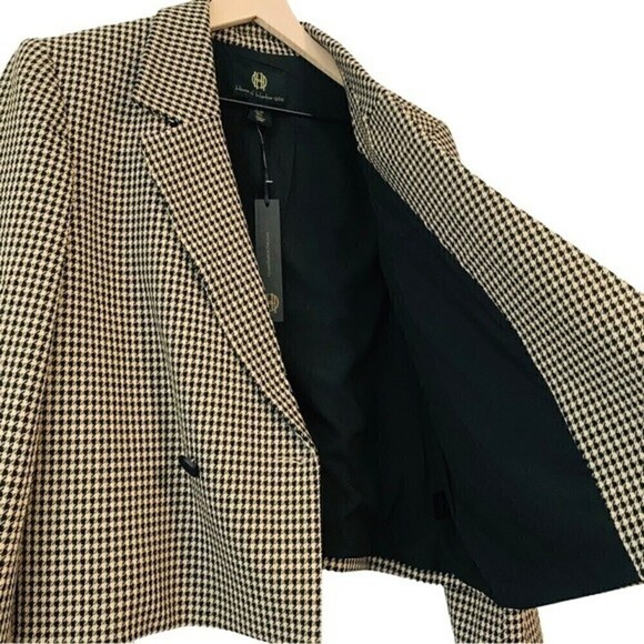 New! House of Harlow 1960 Houndstooth Notch Collar Blazer - Picture 7 of 13